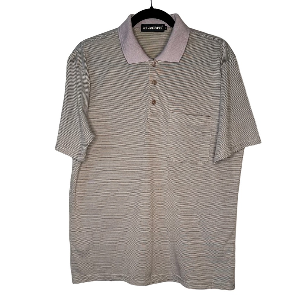 Men’s Striped Short Sleeves Polo Shirt Medium